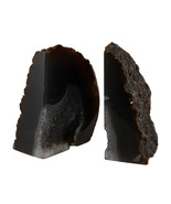Zeckos Gray Banded  Brazilian Agate Drusy Geode Bookends 4-7 Pounds - £49.71 GBP