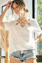BiBi Silky Knit Top with Front Details - $16.64