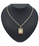 18k Layered Real Gold Filled Set Virgin Mary Charm With 24 Inches Chain - $276.45 MXN