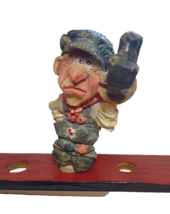 Spit N Whittle Bottle Stopper Worker Man In Overalls Holds Beam Chris Ha... - £89.95 GBP