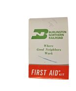Vintage First Aid Kit Burlington Northern Railroad Advertising - €31,16 EUR