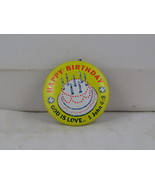 Vintage Religious Pin - Happy Birthday God is Love - Metal Pin  - $15.00