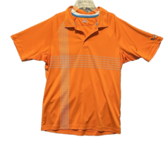 Under Armour Polo Shirt Orange Mens Size Large Heat Gear Stripe Design Golf - £14.80 GBP