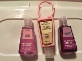 Bath &amp; Body Works Pocketbac anti bacterial hand gel lot with pink holder - £10.37 GBP