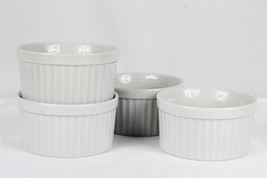 Vintage Action International Set of 4 Ramekins White Fine Ceramic Ovenware - £27.23 GBP