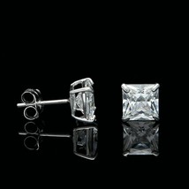 2 CT Princess Simulated Diamond Square Studs Earrings 925 Sterling Silver - £3.11 GBP