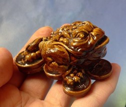 Chinese Spiritual Statue Figurine Toad FROG w Coins Money Feng Shui Wealth - $12.26