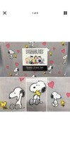 4pc Berkshire Peanuts QUEEN Sheet Set Snoopy Woodstock Love Pink Hearts Gray - $49.49