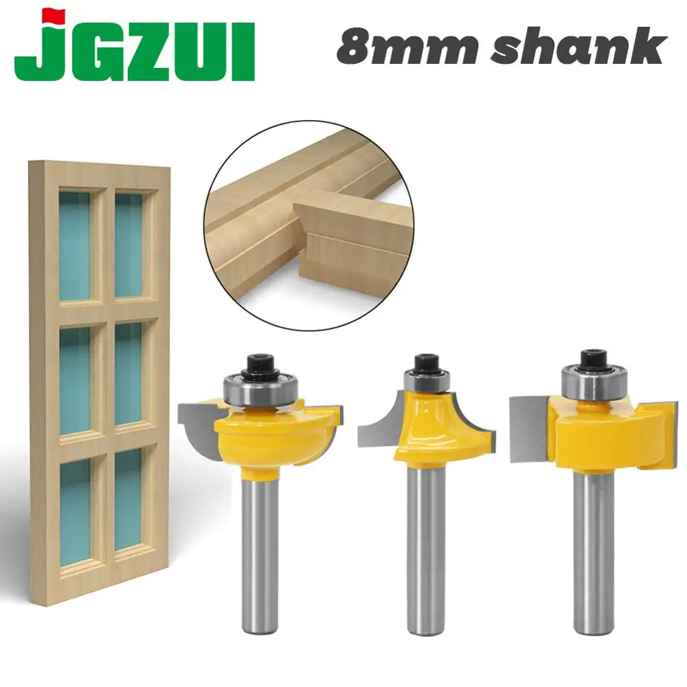 3pcs 8mm Shank Router Bits Set Beading Bit Round Over Bead Fe Door T V S... - £175.35 GBP