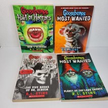 Lot Of (4) R.L. Stine Goosebumps books 2 Most Wanted, 2 Hall of Horrors - £12.05 GBP