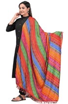 Women Rajasthani Traditional Silk Bandhej Dupatta For Women Girls - £10.95 GBP