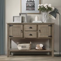 Rustic 48&quot; Wood Sideboard: 2 Drawers &amp; Cabinets - $263.99