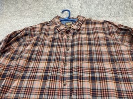 C.E. Schmidt Workwear Shirt Mens 2X Blue Orange Tartan Plaid Button Up . - $11.87