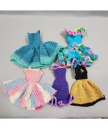Handmade Crocheted And Knitted Vintage Barbie Clothes - Five Outfits (B) - $20.98