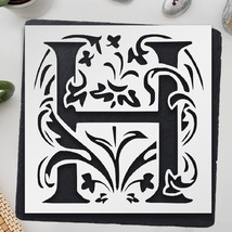 Flower Monogram Tall Letter H Stencil for Painting on Wood, Canvas, Pape... - $12.73
