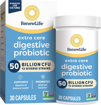 Extra Care Digestive Probiotic Capsules, 50 Billion CFU Guaranteed, Daily Supple - £28.93 GBP