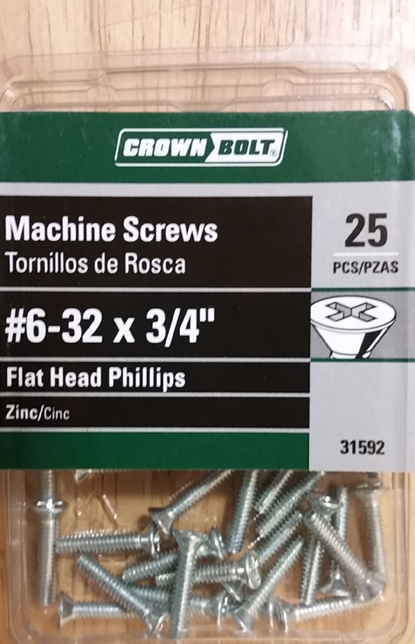 25-Pc Machine Screws #6-32 x 3/4&quot; Phillips Flat Head Zinc Crown Bolt 31592 - $6.40