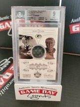 Bart Starr Card 2010 National Treasures Emblems Of Hall Material #9 BGS 9 - £71.67 GBP