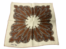Vintage Tammis Keefe Persian Pickle Brown Hanky Handkerchief Hankie - £37.24 GBP