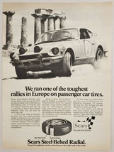 1973 Print Ad Sears Steel Belted Radial Tires Road Rally in Greece - $18.79