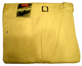 Levi&#39;s Movin On City Jeans 32x32 Vtg 70s Off White Disco Era Pants w/Buckles Nos - £78.36 GBP