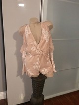 Luxxel lace floral romper small nwot off shoulder - $823.30 MXN