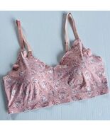 Adrienne Vittadini Sz L Pink Floral Stretch Bra Bralette Top Adjustable ... - €18,89 EUR