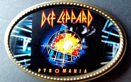 DEF LEPPARD &quot; PYROMANIA &quot; Rock Group  Epoxy PHOTO MUSIC BELT BUCKLE NEW! - $24.31 CAD