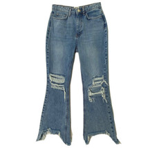 BDG Urban Outfitters Blue Jeans Womens sz 25 Destroyed High Rise Boot Light Wash - £17.69 GBP