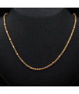 22 Karat Print Shining Gold 22inches Cable Chain Daughter Gift Oxidized ... - £2,286.24 GBP