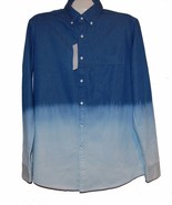 UNIQLO Men&#39;s Navy and Light Blue Cotton Soft Shirt Size L NEW - £22.19 GBP