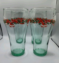 Vintage Coca-Cola Coke Christmas Holiday Bells Holly Collectible Glasses... - $20.74