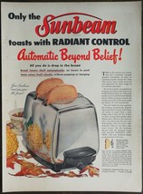 Vintage 1951 Sunbeam Radiant Control Toaster Full Page Original Ad 823 - £5.55 GBP