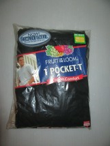 NOS 2003 Fruit of the Loom 1 Pocket-T Tee Shirt Black Big Men&#39;s 3XL 54-56 NIP - £11.84 GBP