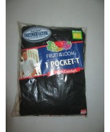 NOS 2003 Fruit of the Loom 1 Pocket-T Tee Shirt Black Big Men&#39;s 3XL 54-5... - £11.85 GBP