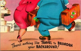 Comic Travel Derriere Humor Broaden Background Linen Asheville Postcard Co UNP - £2.92 GBP