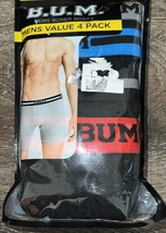 B.U.M. ~ 4-Pair Mens Boxer Briefs Underwear Cotton Blend Black ~ 2XL (48-50) - £13.85 GBP