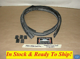 New 1954-1956 Cadillac Hood To Cowl Weatherstrip Seal With Bumper Block Plugs - £71.21 GBP