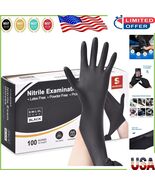 100 Count XL Black Nitrile Gloves - Latex-Free, Food Safe &amp; Chemical Res... - $350.61 MXN