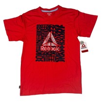 Reebok Boys Red Flare Scarlet Graphic Tee, Size Large L 10/12 NWT - $7.99