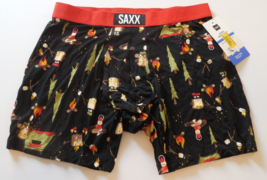 SAXX Ultra Super Soft Boxer Brief Men&#39;s Large Underwear Black Campfire C... - £23.31 GBP