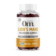 10/26 OM Mushroom Superfood Lion&#39;s Mane Gummies, 60 Count, 30 Servings, ... - $344.86 MXN