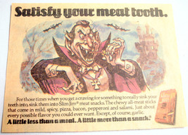 1978 Slim Jim Vampire Color Ad Satisfy Your Meat Tooth - $7.99