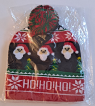 Christmas Winter Beanie Knit Ho Ho Ho Xmas Winter Warm Cap Pom Pom Santa - $9.49