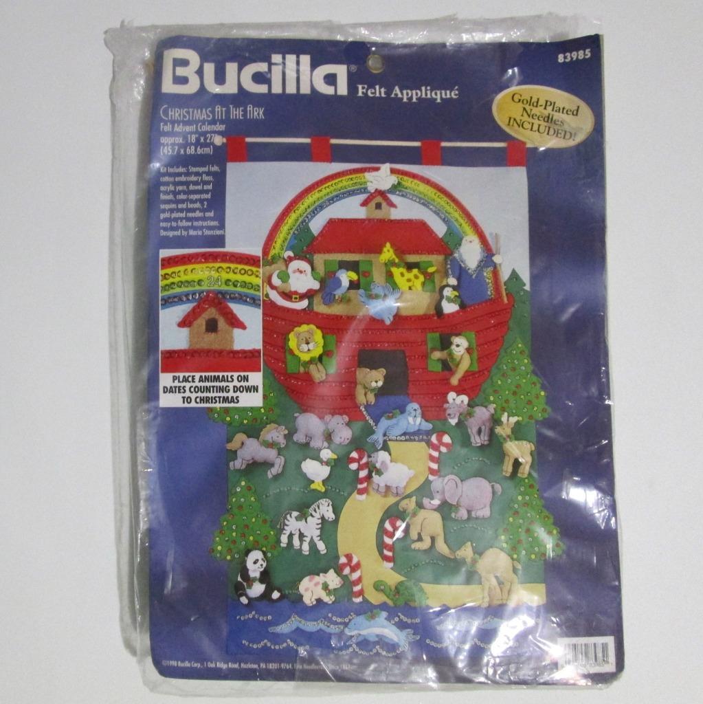 Primary image for Bucilla Felt Applique Kit 83985 Christmas At The Ark Advent Calendar 1998