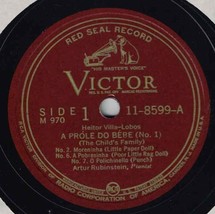 12&quot; Artur Rubinstein 78 Record Set VICTOR M-970 VILLA LOBES&quot;A Prole Do D... - £10.25 GBP