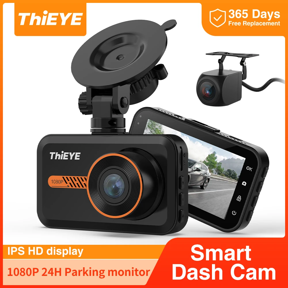 Thieye 1080P HD Car Video Recorder with GPS Tracking Rear Camera 3.0 inch Car - £39.55 GBP+