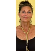 Signed VTG I.N.C. International Concepts Crystal Gold Tone Chain Lariat ... - $22.72