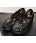 Stuart Weitzman 6M Black Patent Leather Snake Loafer Shock Absorbing Lux... - $40.94 CAD
