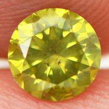 Round Shape Diamond Fancy Olive Green Color 0.72 Carat SI1 Natural Enhanced Real - £339.72 GBP